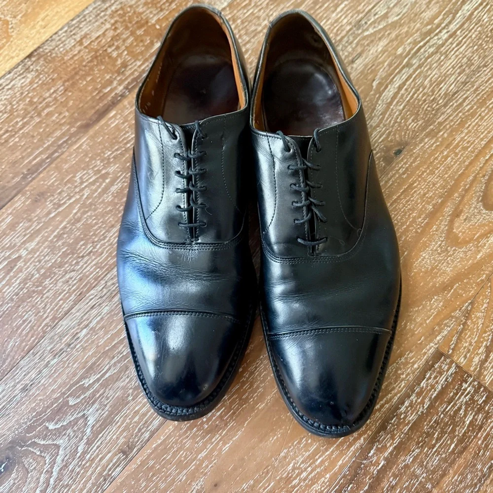 Allen Edmonds Black Leather Cap-Toe Oxfords - Picture 2 of 11